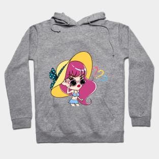 PURPLE HAIR GIRL EMOTION CARTOON Hoodie